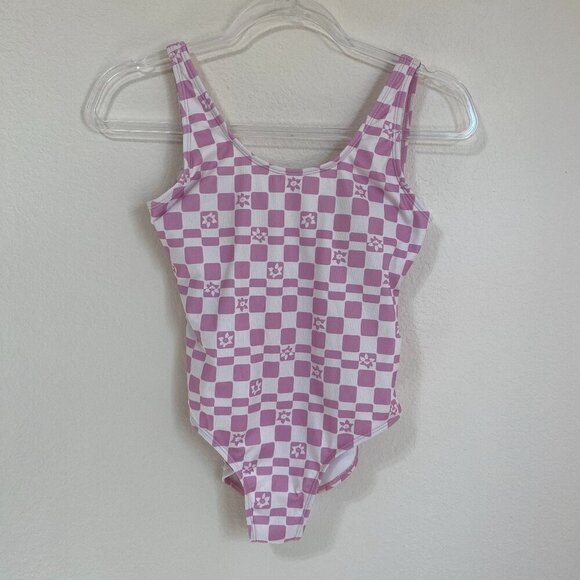 Roxy Magical Waves Swimsuit for Girls Size 16 Purple White Check - Picture 1 of 7